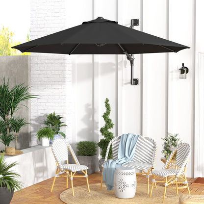 Outsunny Sombrilla De Pared Ø292 Cm Giratoria 180° Con Manivela Barra De Metal_1