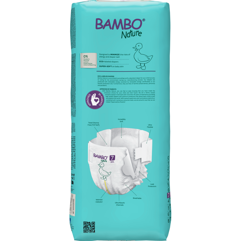 Fralda T7 (+18 Kg) Bambo Nature 40 unidades