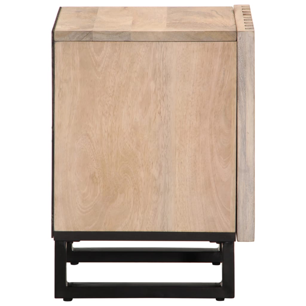 Mesitas De Noche 2 Uds Madera De Mango Blanqueado 40x34x46 Cm_3