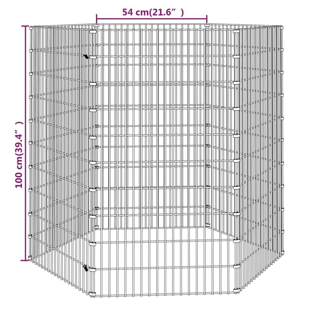 Vidaxl Recinto Animales Corral 6 Paneles Hierro Galvanizado 54x100 Cm_2