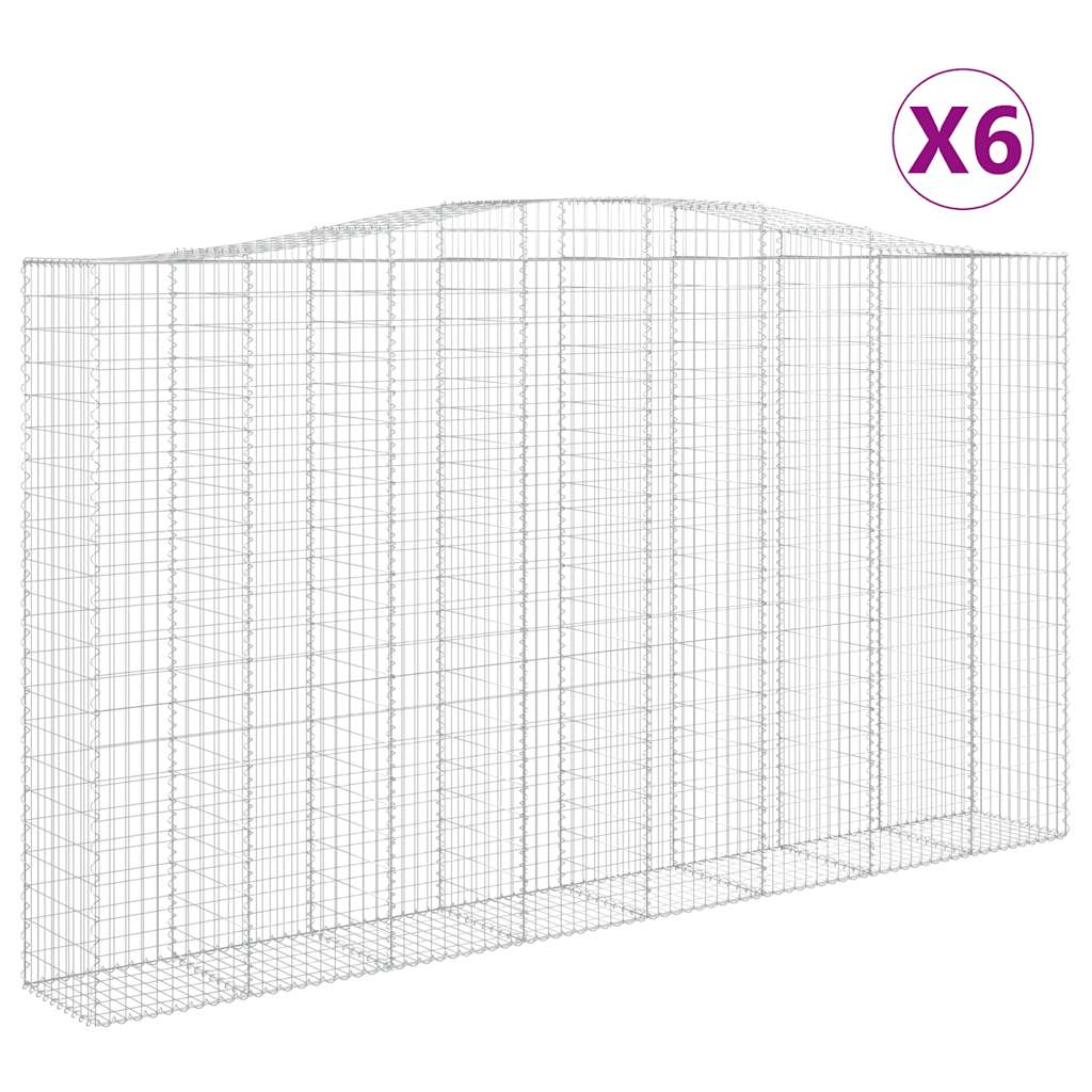 Cestas De Gaviones 6 Uds Forma De Arco Hierro 400x50x220/240 Cm_0