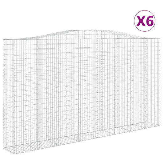 Cestas De Gaviones 6 Uds Forma De Arco Hierro 400x50x220/240 Cm_0