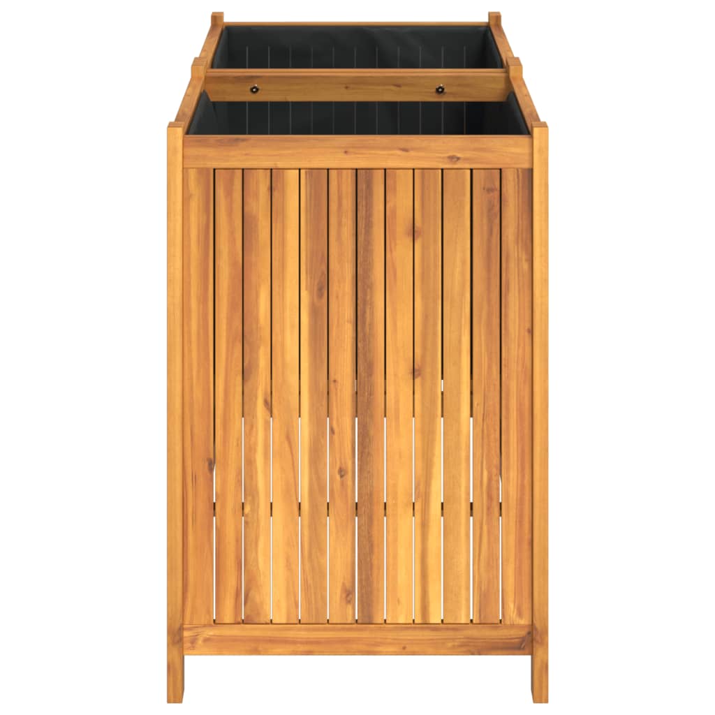 Jardinera Con Forro Madera Maciza De Acacia 100x50x75 Cm_5