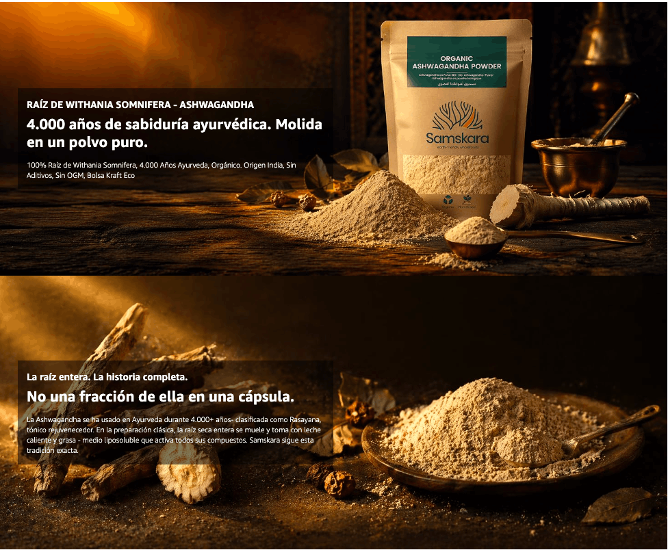 Ashwagandha En Polvo Bio - 500g | Superalimento Ecológico Vegano Para Batidos, Smoothies Y Zumos, Sin Azúcares Añadidos_5
