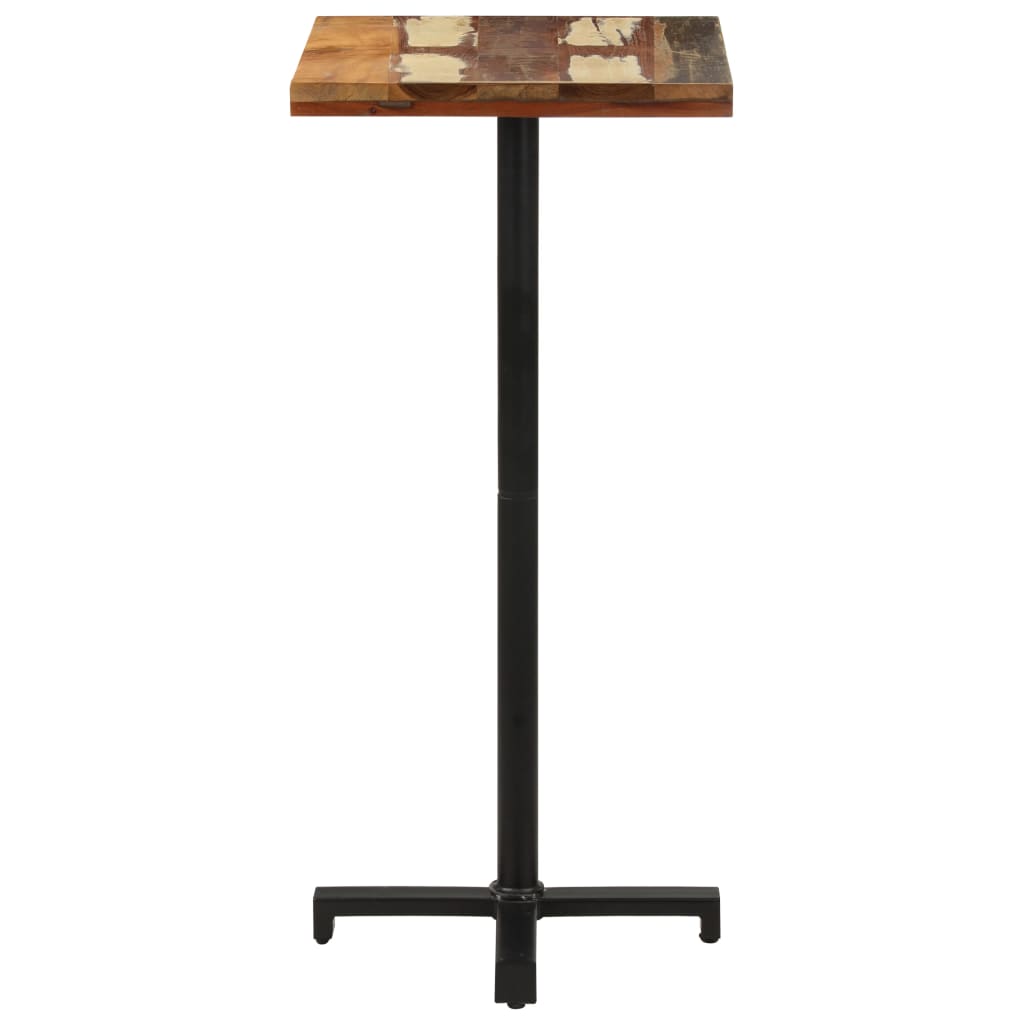 Mesa De Bistró Cuadrada Madera Maciza Reciclada 50x50x110 Cm_0