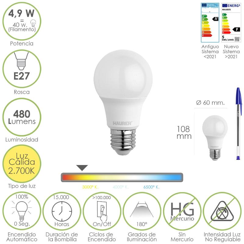 Bombilla Led Filamento Globo Mini Rosca E14. 4,5 Watt. Equivale A 40 Watt. Luz Cálida (2700º K.) 470 Lumenes._0