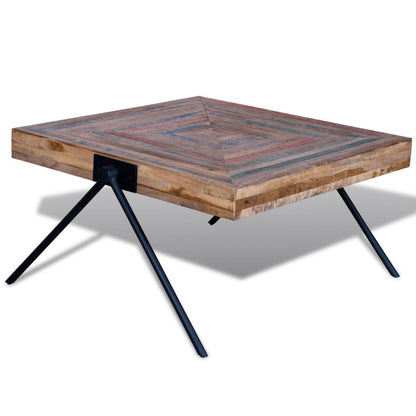 Mesa De Centro Con Patas En Forma De V Madera De Teca Reciclada_3