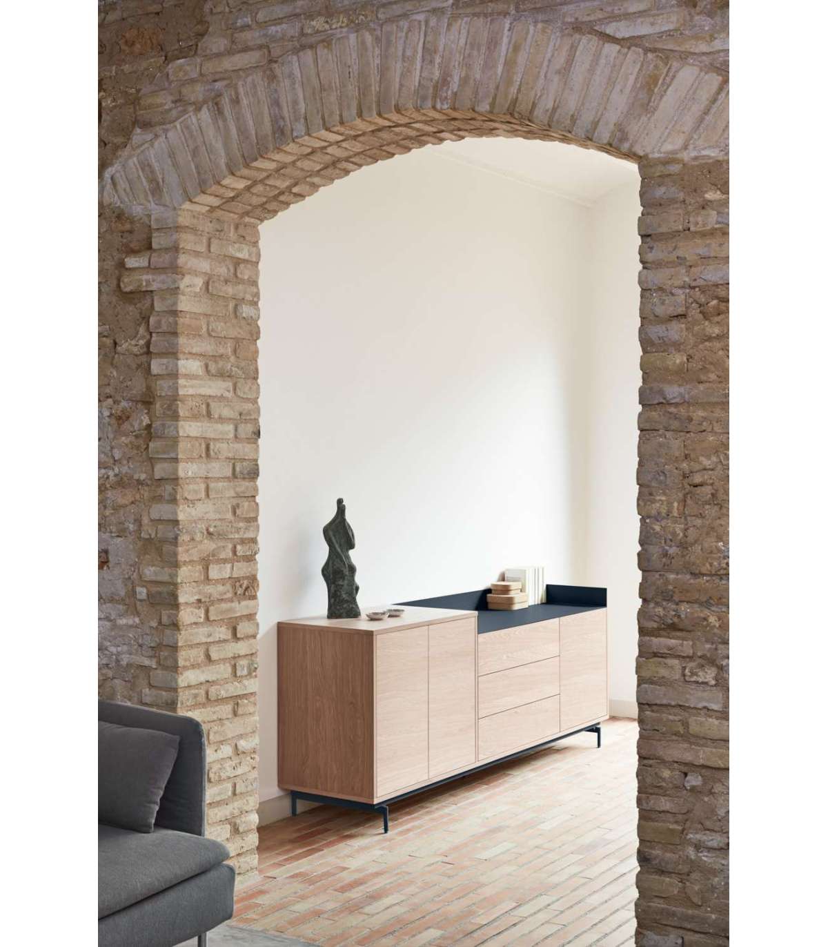 Mueble Aparador Para Comedor Modelo Valley 3 Puertas 3 Cajones Acabado Roble/azul Oscuro,_4