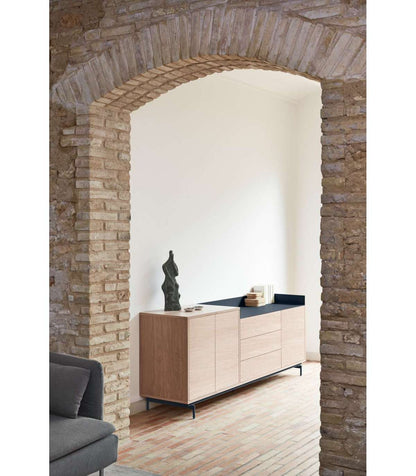 Mueble Aparador Para Comedor Modelo Valley 3 Puertas 3 Cajones Acabado Roble/azul Oscuro,_4