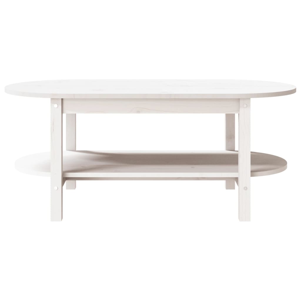 Mesa De Centro De Madera Maciza De Pino Blanco 110x55x45 Cm_3