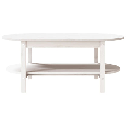 Mesa De Centro De Madera Maciza De Pino Blanco 110x55x45 Cm_3
