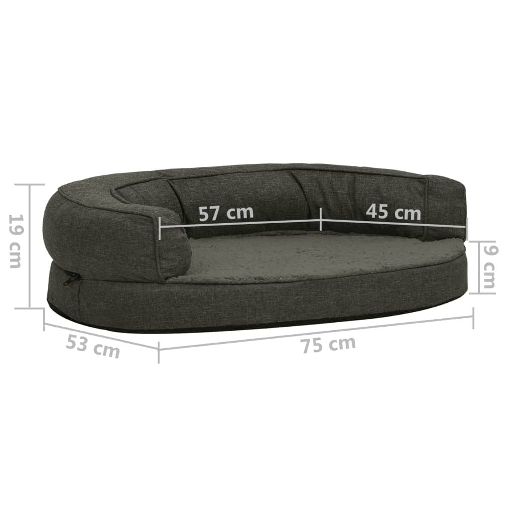 Vidaxl Colchón Para Cama De Perro Ergonómico Gris Oscuro 75x53 Cm_2