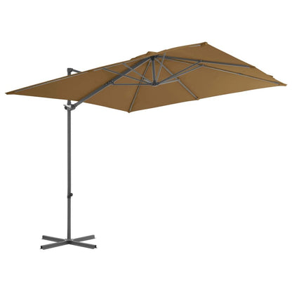 Vidaxl Sombrilla De Jardín Con Base Portátil Gris Taupe_1