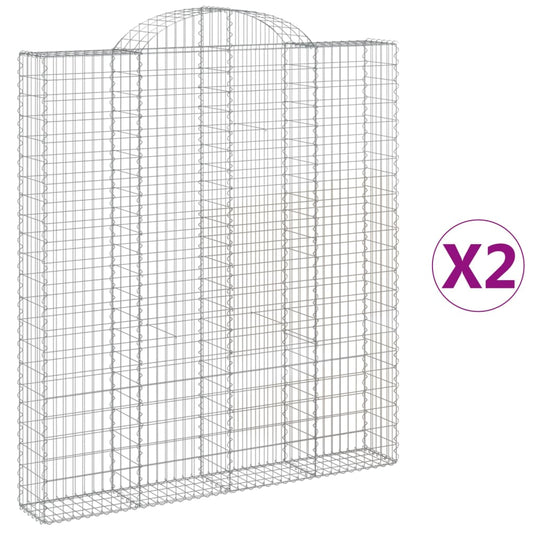 Cestas De Gaviones 2 Uds Forma De Arco Hierro 200x30x220/240 Cm_0