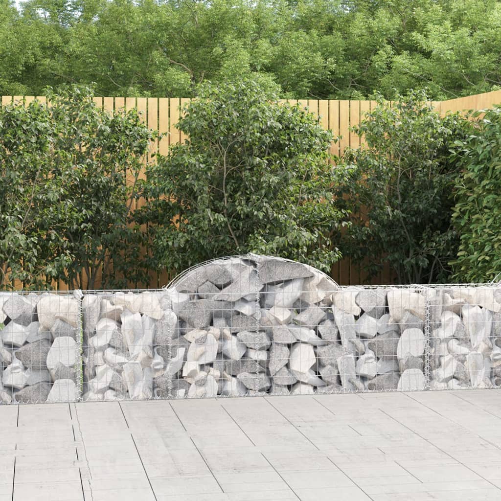 Cestas De Gaviones 11 Uds Forma De Arco Hierro 200x30x60/80 Cm_1