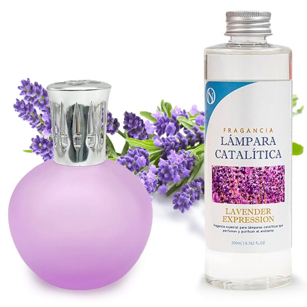 Lámpara Catalítica Fucsia Mate + Fragancia Lavender Expression 200ml - Elimina Malos Olores, Impurezas Y Perfuma_0