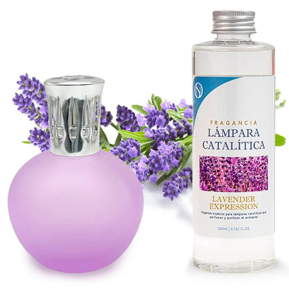 Lámpara Catalítica Fucsia Mate + Fragancia Lavender Expression 200ml - Elimina Malos Olores, Impurezas Y Perfuma_0