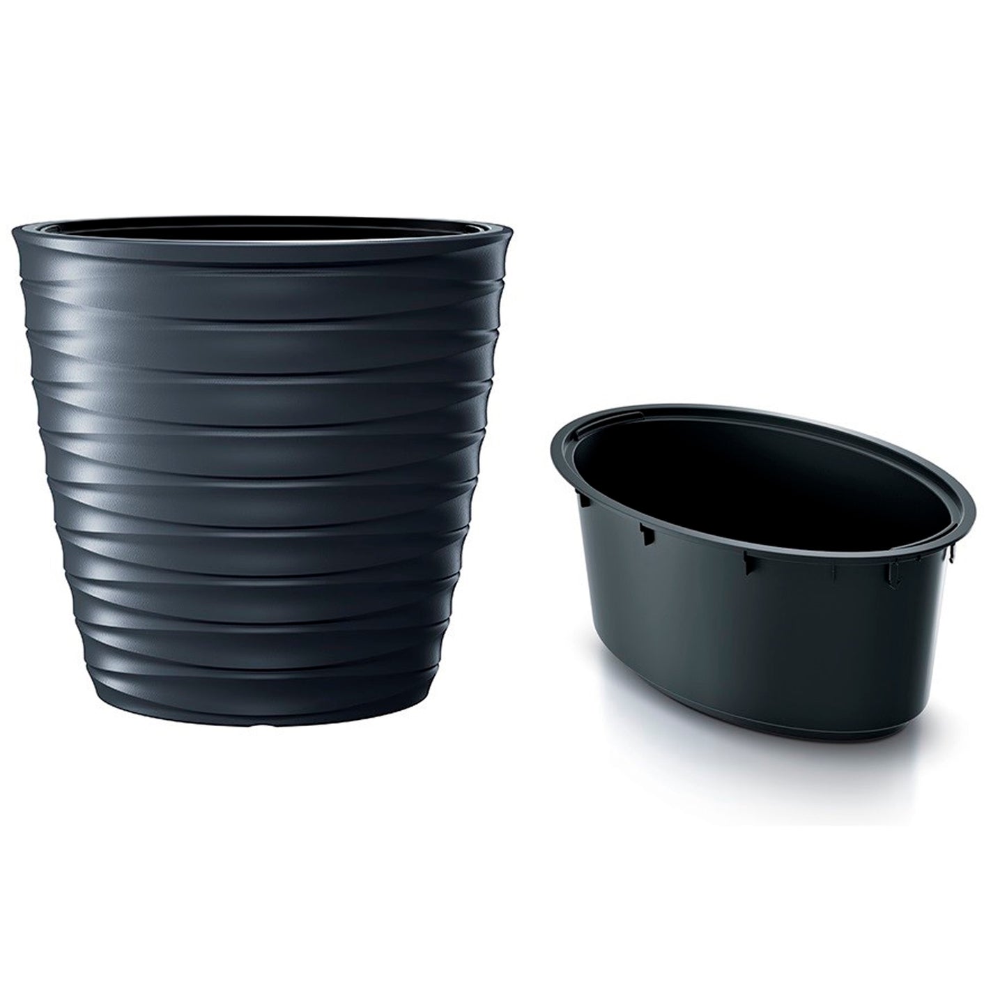 Maceta Freze - Oval 74l., Con Depósito, Dimensiones (mm) 593x393x585, Color Antracita_2