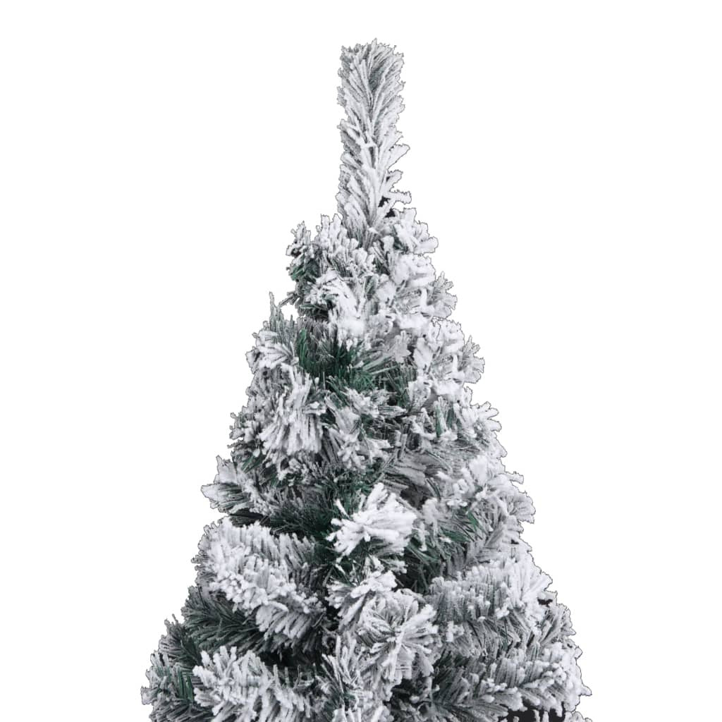 Vidaxl Árbol De Navidad Delgado Con Nieve Pvc Verde 180 Cm_3