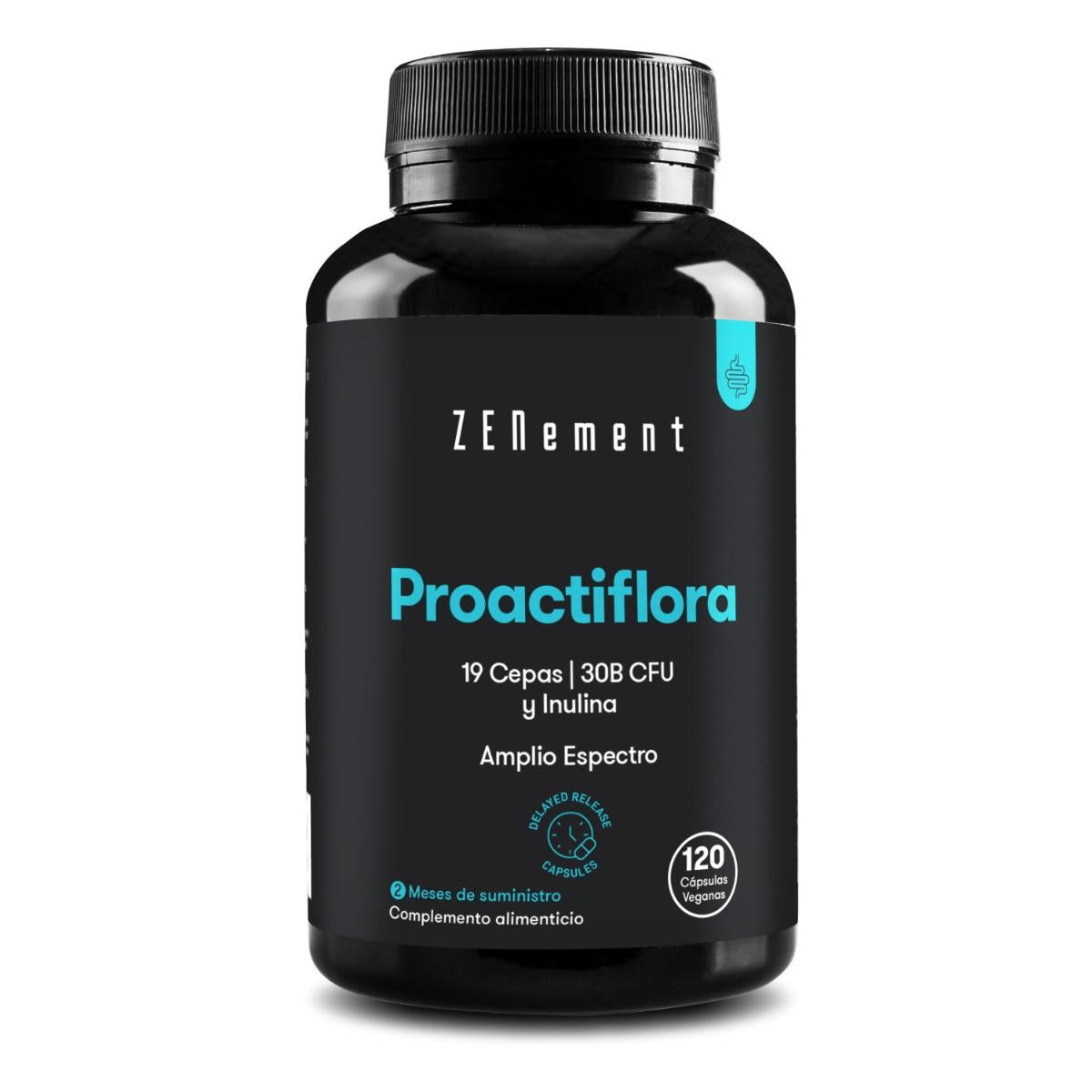 Proactiflora, 19 estirpes + inulina, cápsulas gastrorresistentes Zenement, 120 comprimidos