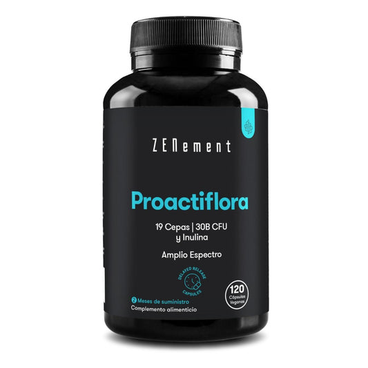Proactiflora, 19 estirpes + inulina, cápsulas gastrorresistentes Zenement, 120 comprimidos