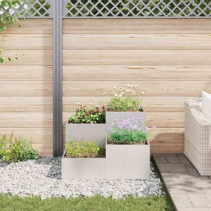 Maceta Para Jardín Plateado 100 X 100 X 60 Cm Acero Inoxidable_3