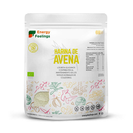 Farinha de aveia premium sem glúten Energy Feelings ECO 1 kg