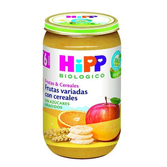 Pote de frutas variadas com cereais biológicos +6 meses HiPP 190 g