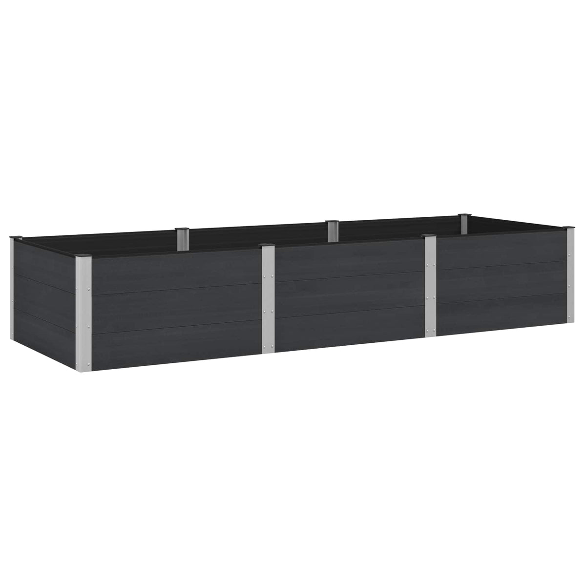 Arriate Elevado Negro 300 X 100 X 54 Cm Wpc Y Aluminio_0