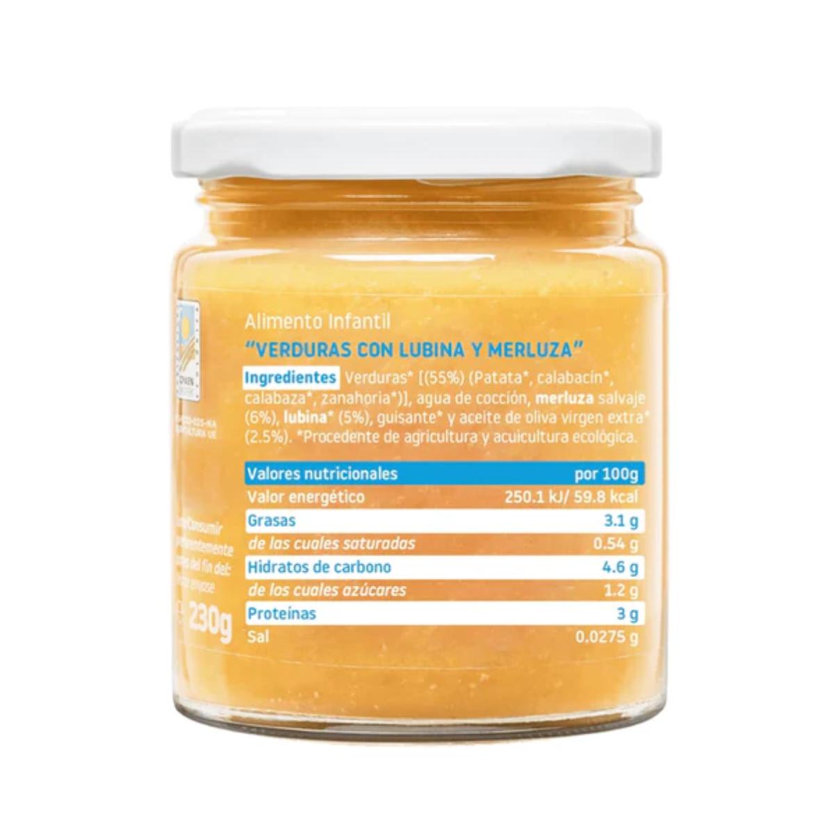 Smileat Pote de Legumes Biológicos com Robalo e Pescada, 230g