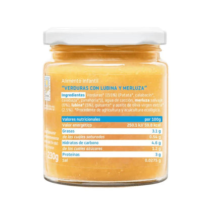 Smileat Pote de Legumes Biológicos com Robalo e Pescada, 230g