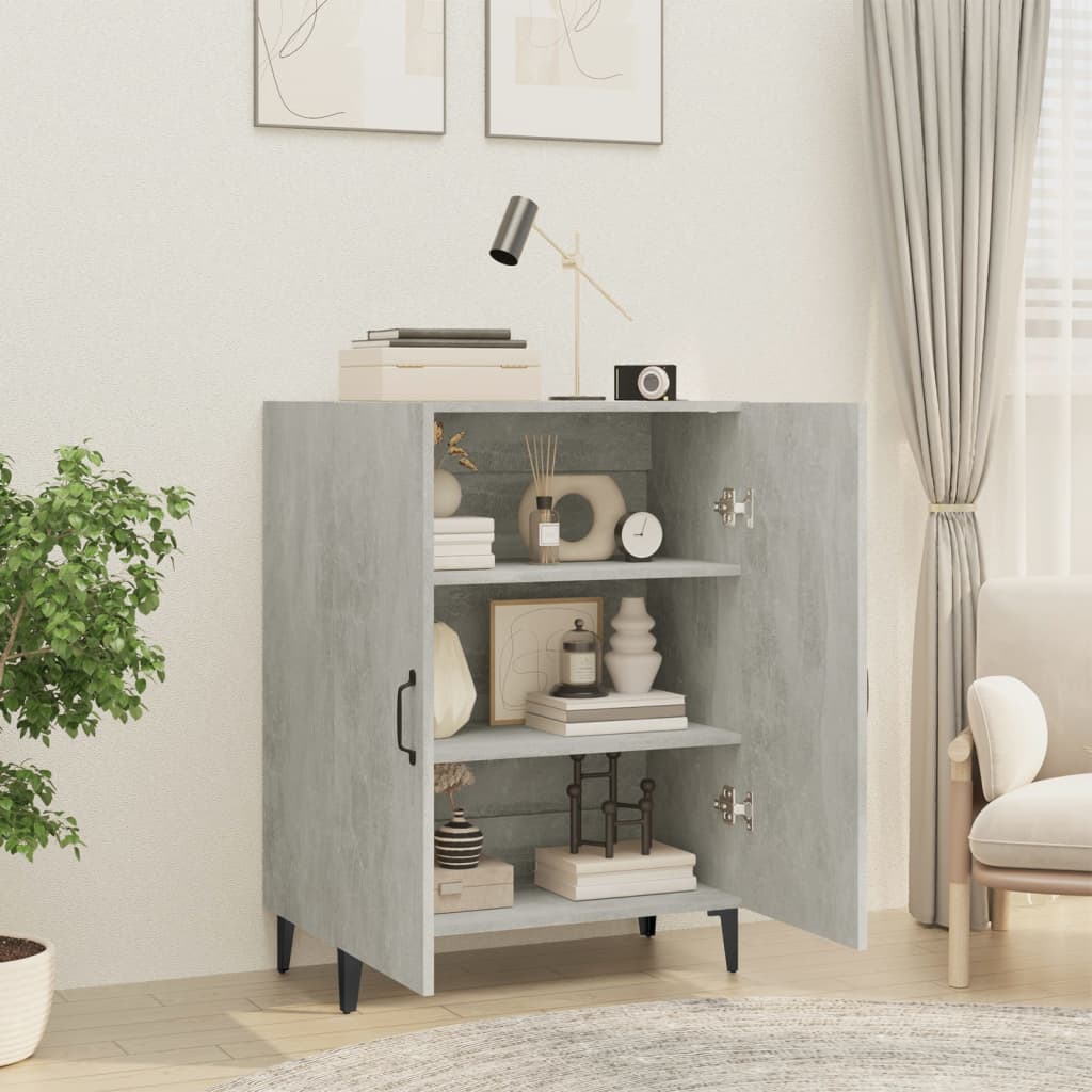 Aparador De Madera Contrachapada Gris Hormigón 70x34x90 Cm / Vetonek_3