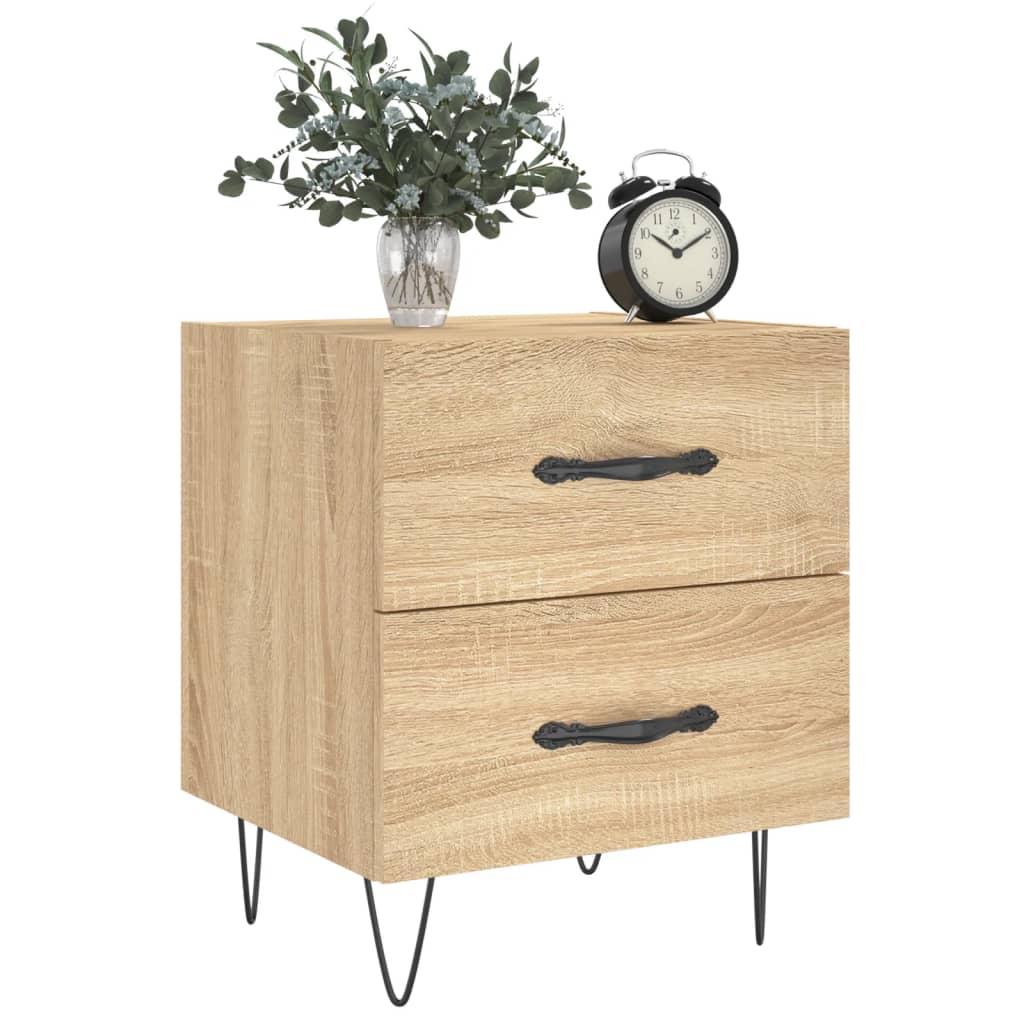 Mesita Noche 2 Uds Madera Ingeniería Roble Sonoma 40x35x47,5 Cm_2