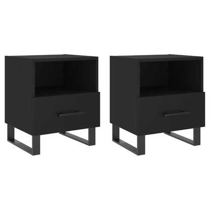Mesitas De Noche 2 Uds Madera Ingeniería Negro 40x35x47,5 Cm_0