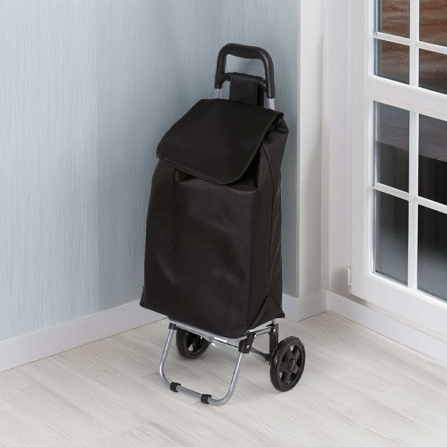 Wellhome - Carro De La Compra 2 Ruedas, 30 L., Negro_3