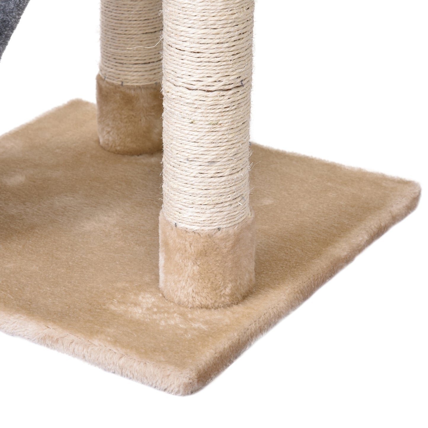 Pawhut Árbol Rascador Para Gatos 40x40x98 Cm Cueva Juguete Colgante Rampa Postes_3