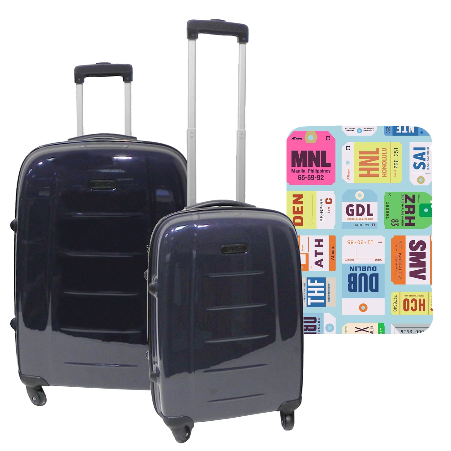 Set De 2 Maletas Trolleys Con Funda Protectora'city Plates'_0