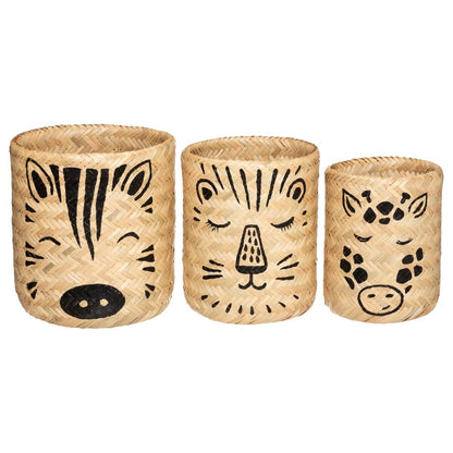 Set De 3 Cestas Infantiles safari En Bambú_0