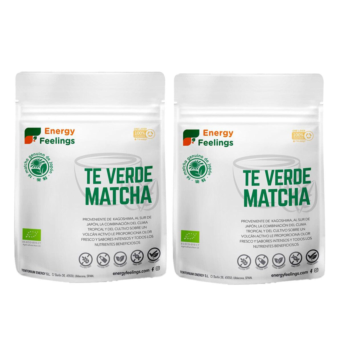 Pack de 2 chás verdes Matcha ECO Energy Feelings