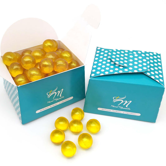 Pack 40 Perlas De Baño Aromatizada En Forma De Bola - Con Aceite De Soja - Hidratante Y Aromática - Aroma Madreselva_0