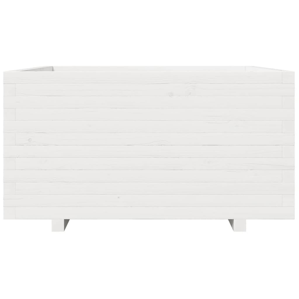 Jardinera Madera Maciza De Pino Blanco 90x90x49,5 Cm_4