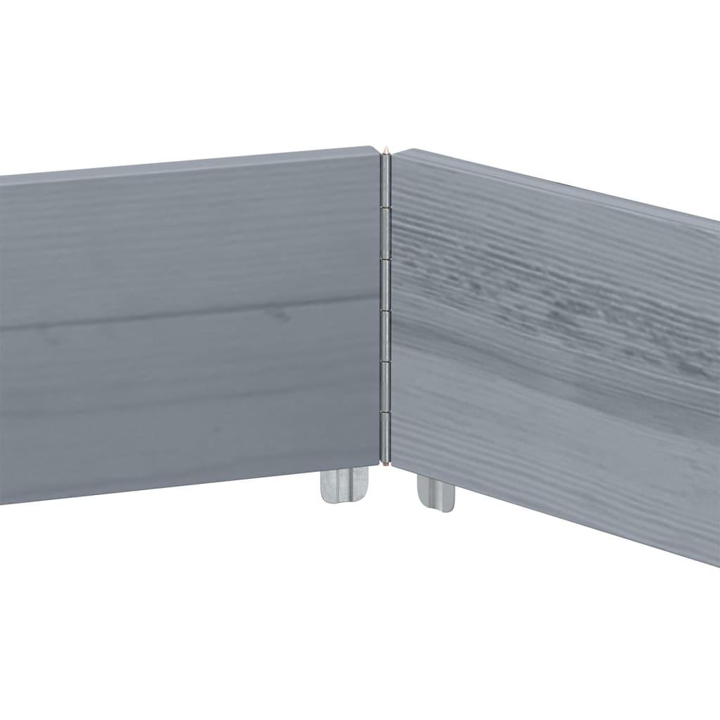 Arriate Elevado Hexagonal Madera Maciza De Pino Gris 160x160 Cm_4