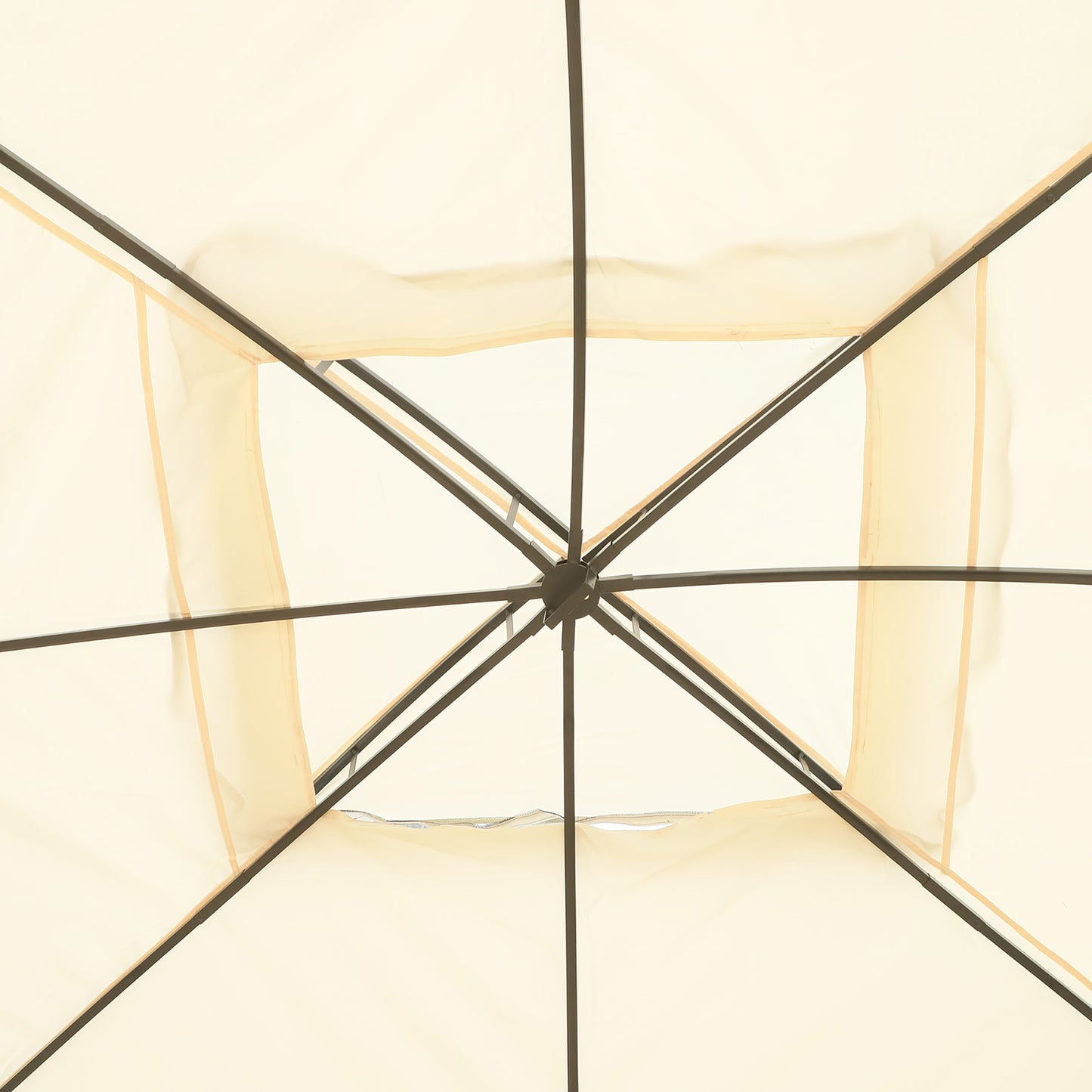 Outsunny Cenador Con Techo Gazebo Exterior 3x3.65x2.75m Con Pared Lateral_3