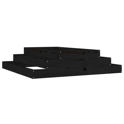 Jardinera Madera Maciza De Pino Negro 110x110x27 Cm_0