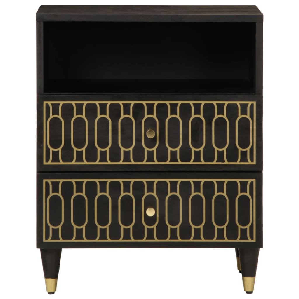 Mesita De Noche Madera Maciza De Mango 50x33x60 Cm_1