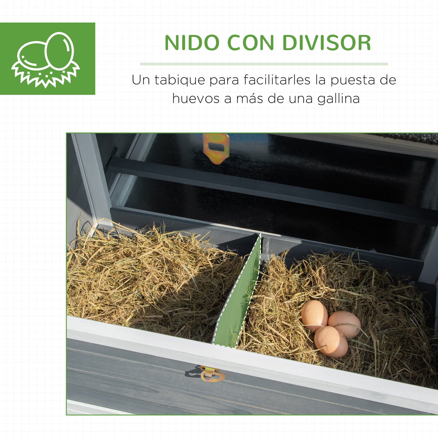 Pawhut Gallinero Madera Con Corral De Alambre Techos Abatibles Y Mesa De Cultivo_5