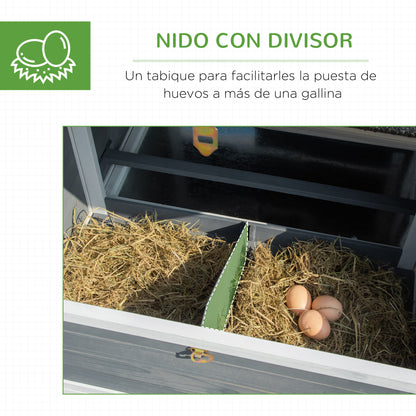 Pawhut Gallinero Madera Con Corral De Alambre Techos Abatibles Y Mesa De Cultivo_5