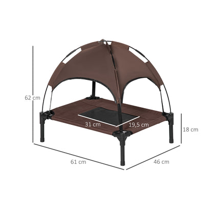 Pawhut Cama Elevada Para Mascotas Portátil Con Toldo Extraíble 61x46x62 Cm_2