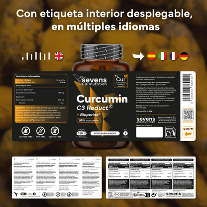 Cúrcuma Con Pimienta Negra + Multivitaminas Con Ginseng. Sevens Nutrition. Antiinflamatorio Y Vitalidad_5