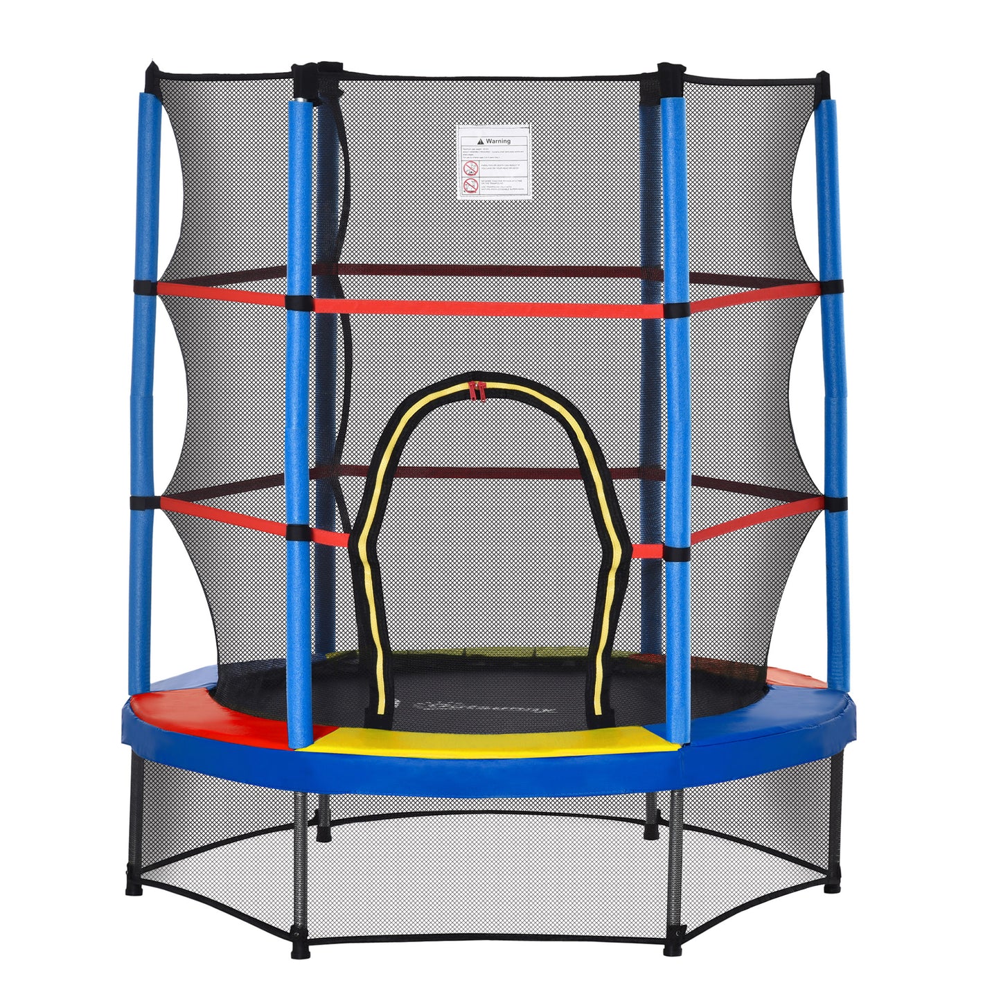 Homcom Cama Elástica Infantil Con Red De Seguridad Ø140x160cm Multicolor_0